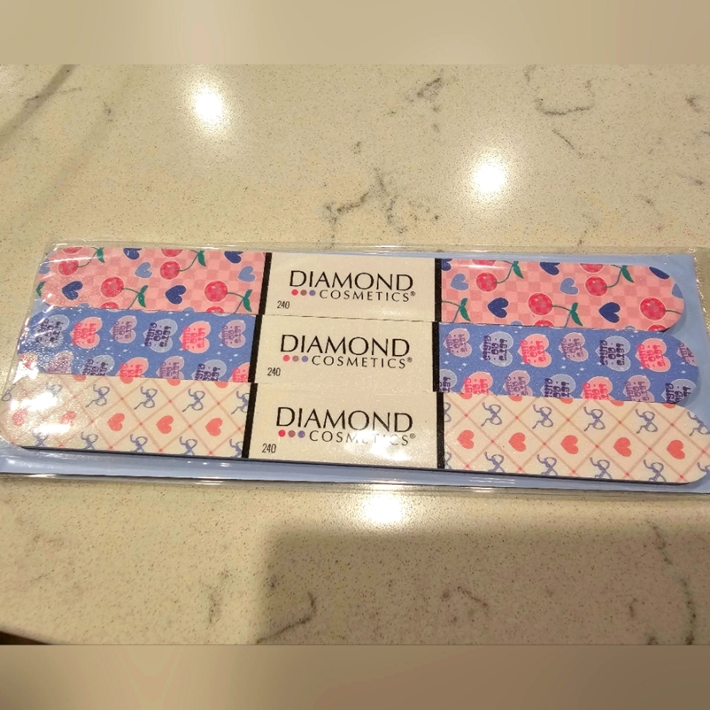 Diamond Cosmetics 3-pack Nail Files - Cherries, Hearts & Bows